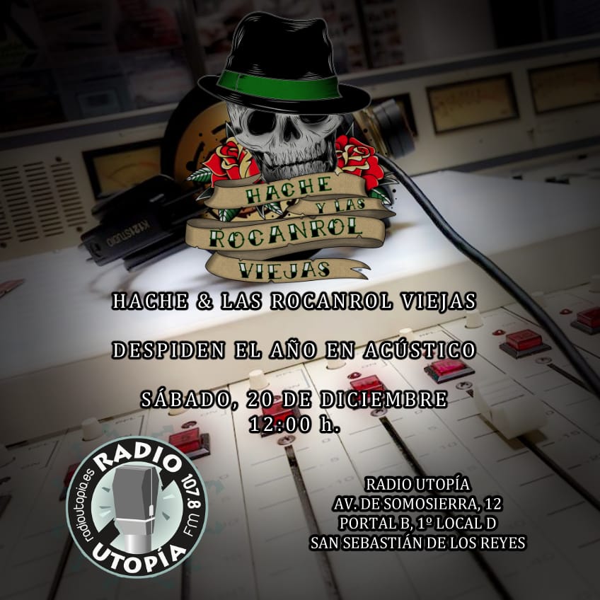 Directo de Hache y Rock and Roll Viejas y tapeo de Navidad próximo Sábado 20 de Diciembre