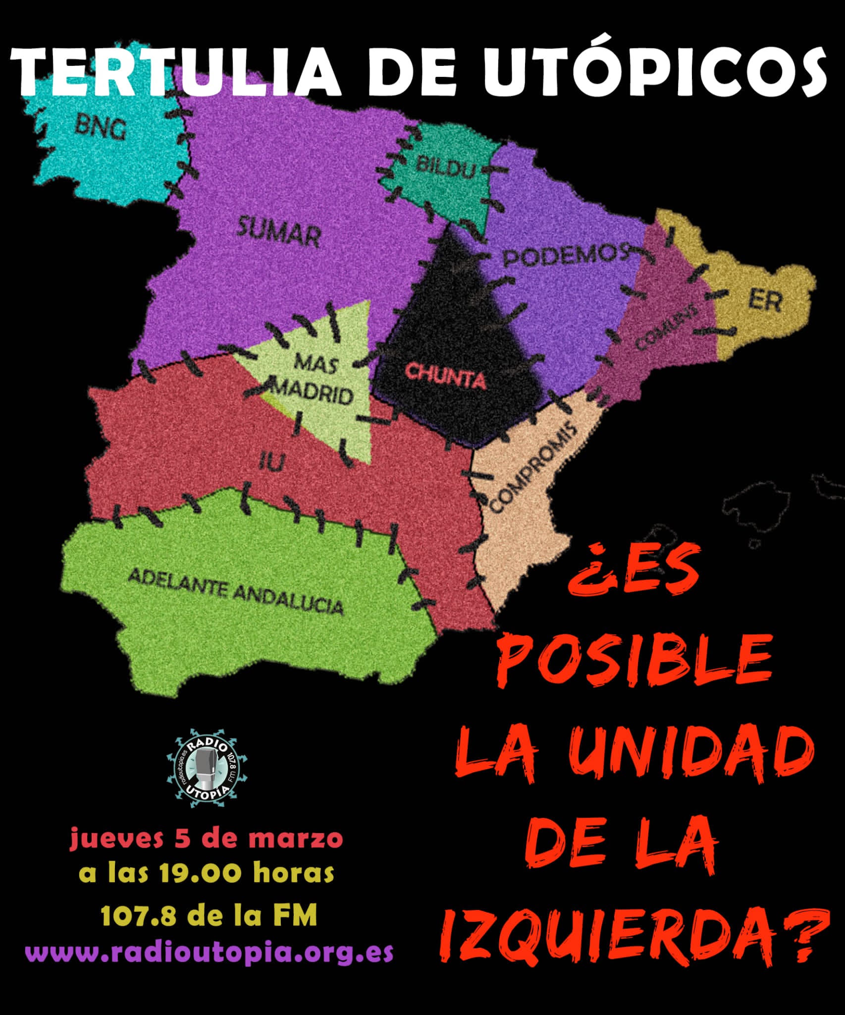 ¿Es posible la unidad en la izquierda? próximo programa de Tertulia de Utópicos