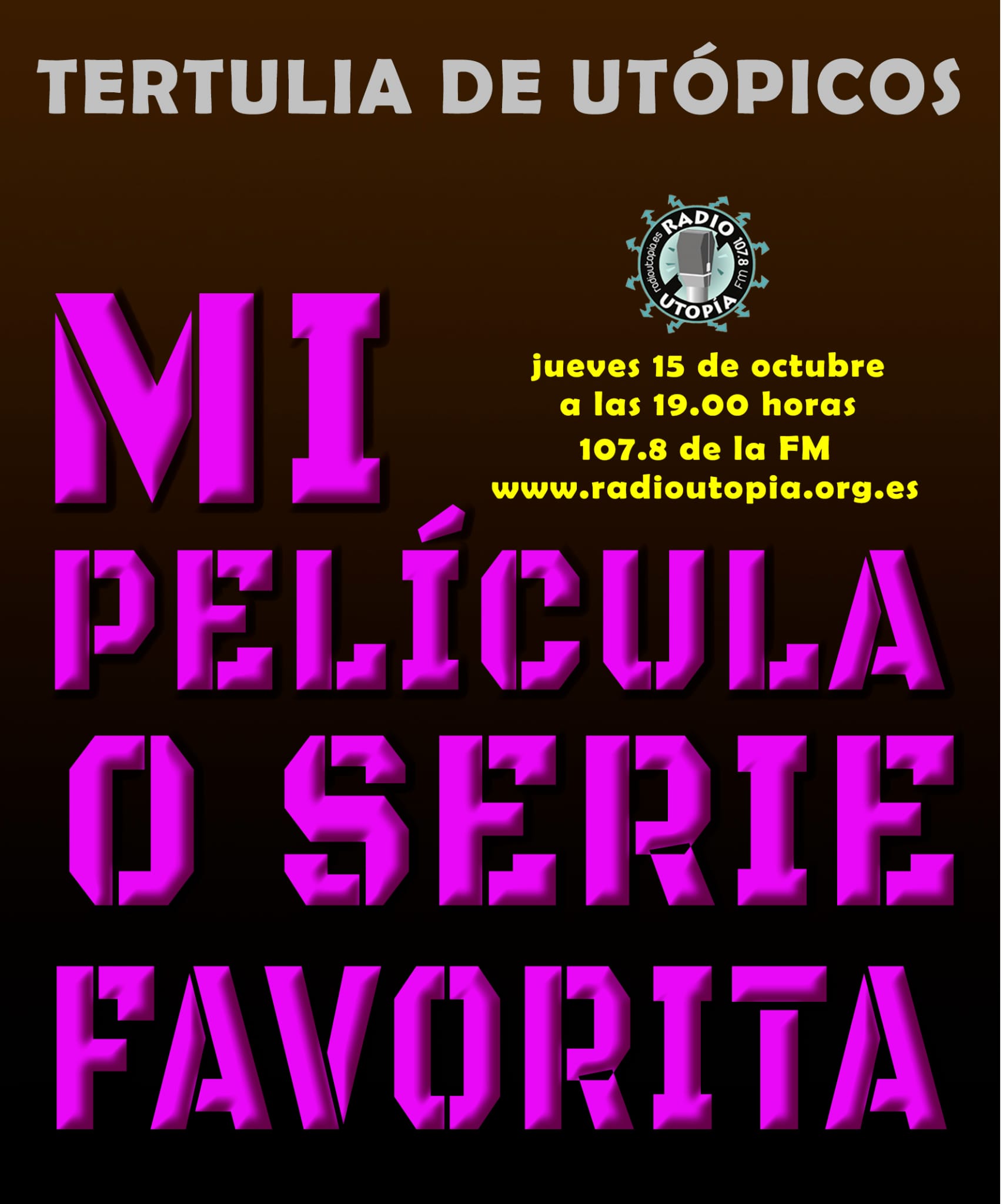 Este jueves, Tertulia de Utópicos habla de películas y series favoritas.