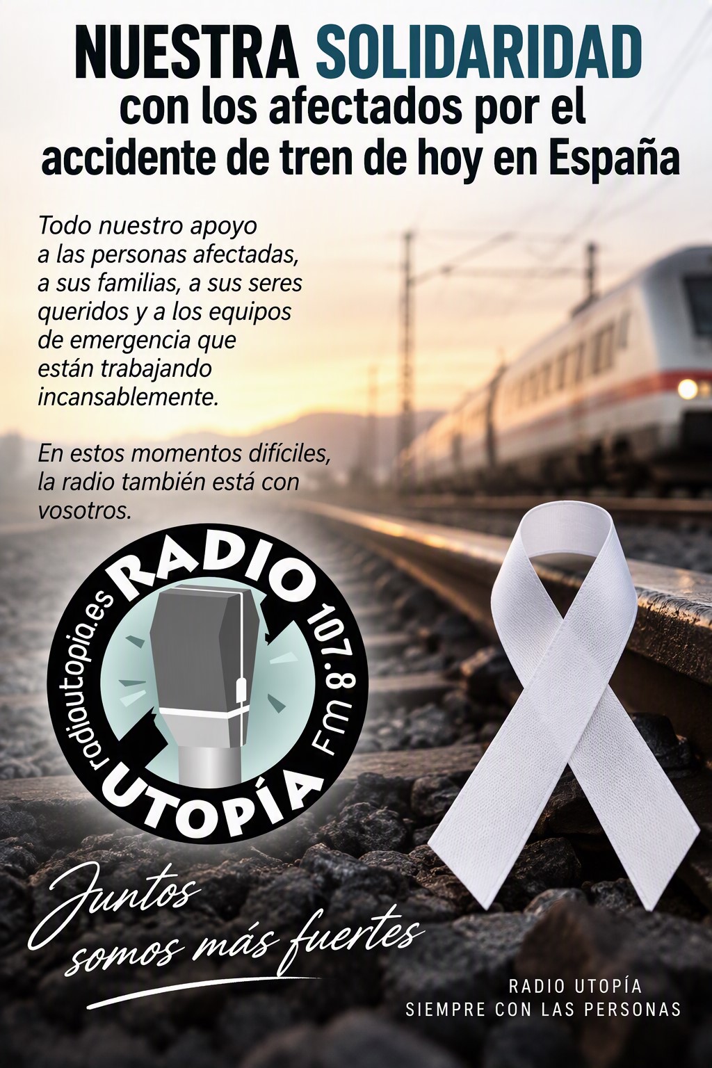 Radio Utopía con las personas afectadas por el accidente de tren de hoy.